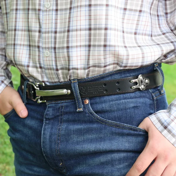 No. 5 Leather Cinch Belt – Black Italian Bridle Leather