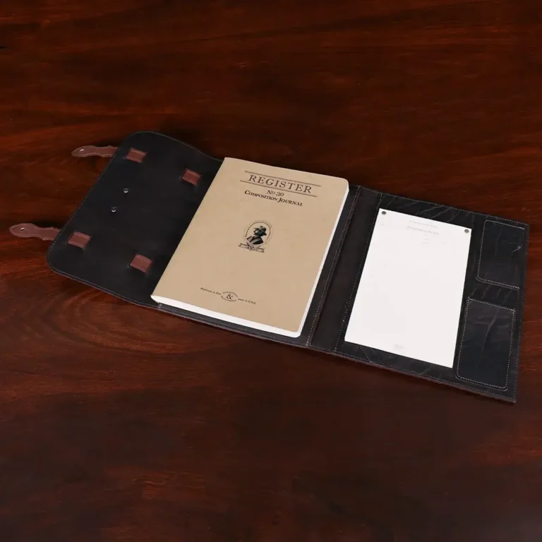 No. 33 Notebook in Vintage Brown American Alligator - ID 002 - open view