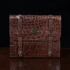 No. 33 Notebook in Vintage Brown American Alligator - ID 002 - front view