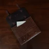 No. 33 Notebook in Vintage Brown American Alligator - ID 002 - pocket view