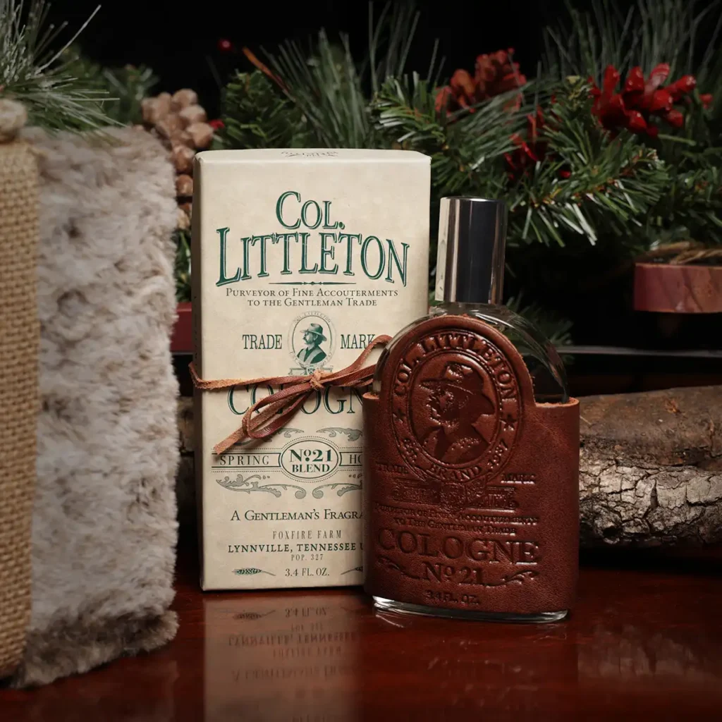 Col. Littleton Cologne in Christmas setting