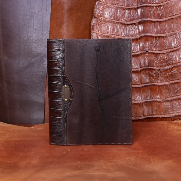 Rugged – No. 30 Leather Composition Journal with Alligator Trim – Private Stock