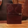 leather portfolio with unique leather pattern