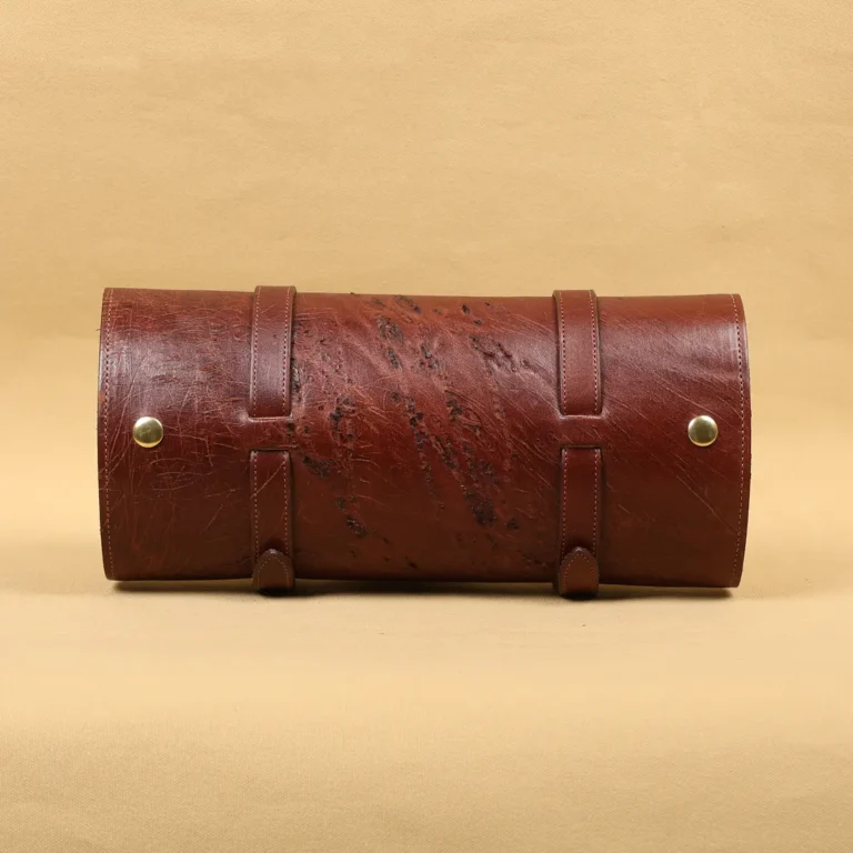 No. 2 Shave Dopp Kit with No. 8 Khaki Cotton Canvas Lining - back view - Colonels private stock