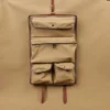 No. 2 Shave Dopp Kit with No. 8 Khaki Cotton Canvas Lining - open view - Colonels private stock