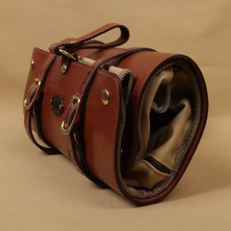 colonel's private stock shave kit with alligator trim showing the side
