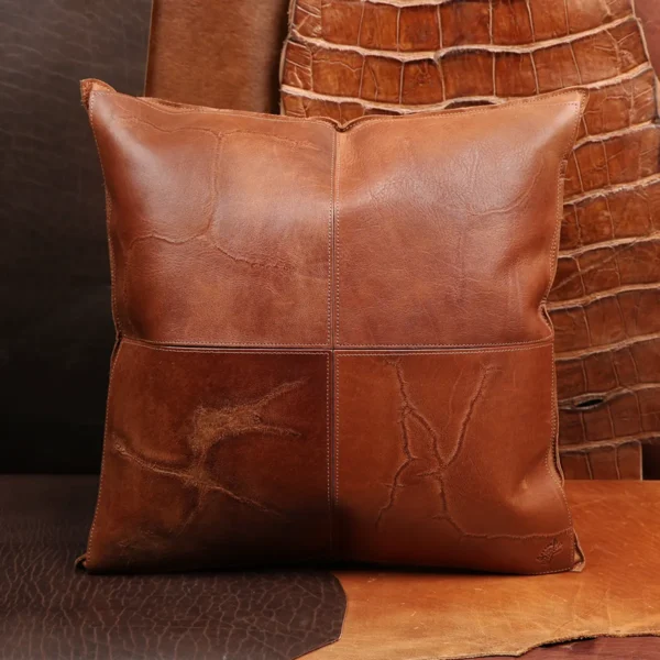 Branded Leather Pillow – Private Stock