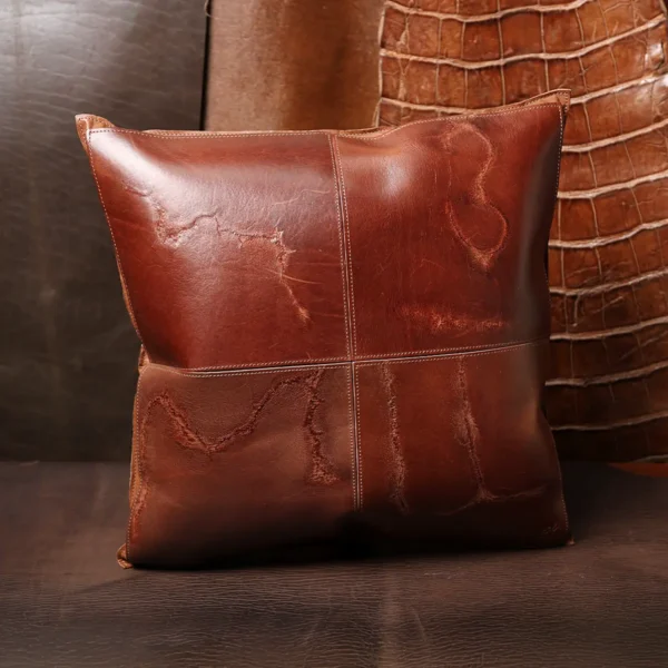 Branded Leather Pillow – Private Stock