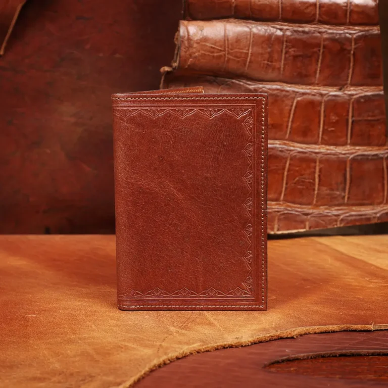 leather pocket journal with unique leather pattern