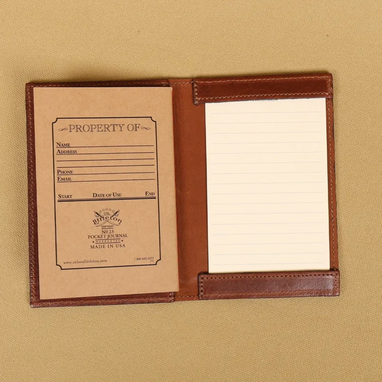 leather pocket journal with unique leather pattern