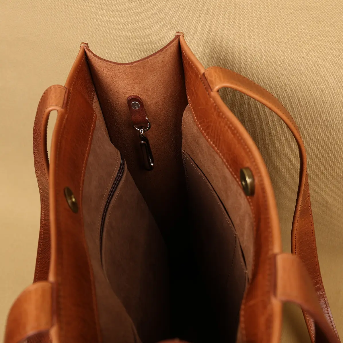 View larger image of rugged leather tote bag with american steerhide