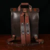 no 9 rover backpack in tobacco buffalo with American Alligator trim - id 001 - back view