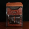 no 9 rover backpack in tobacco buffalo with American Alligator trim - id 004 - front open view