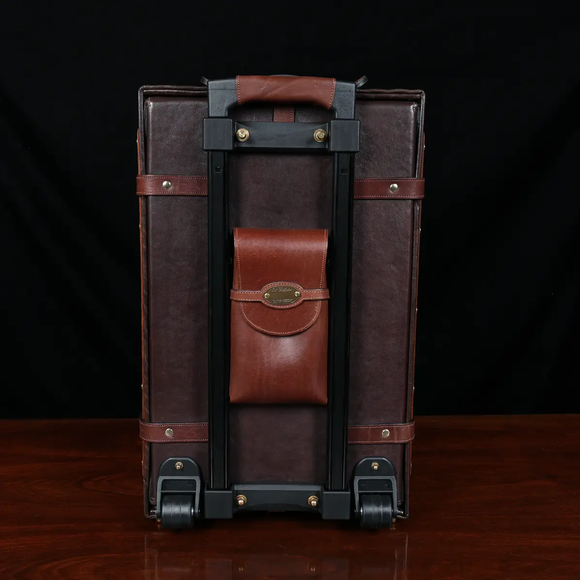 the no. 3 leather travel trunk - back view