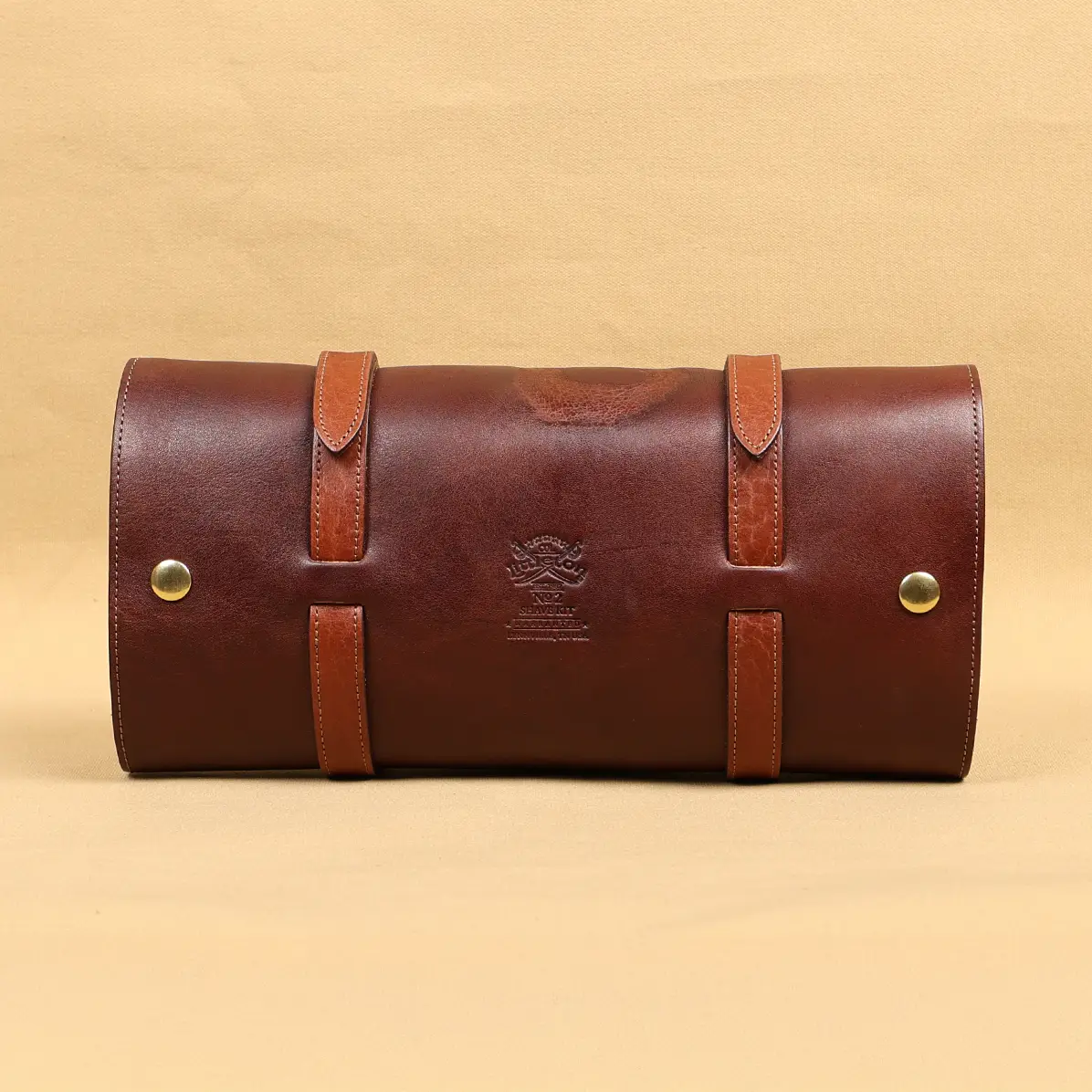 View larger image of colonel's private stock leather shave kit with a brand