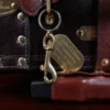 the no. 3 leather travel trunk - view of id tag - id 001