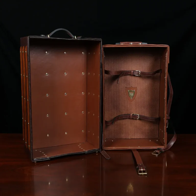 the no. 3 leather travel trunk - open view