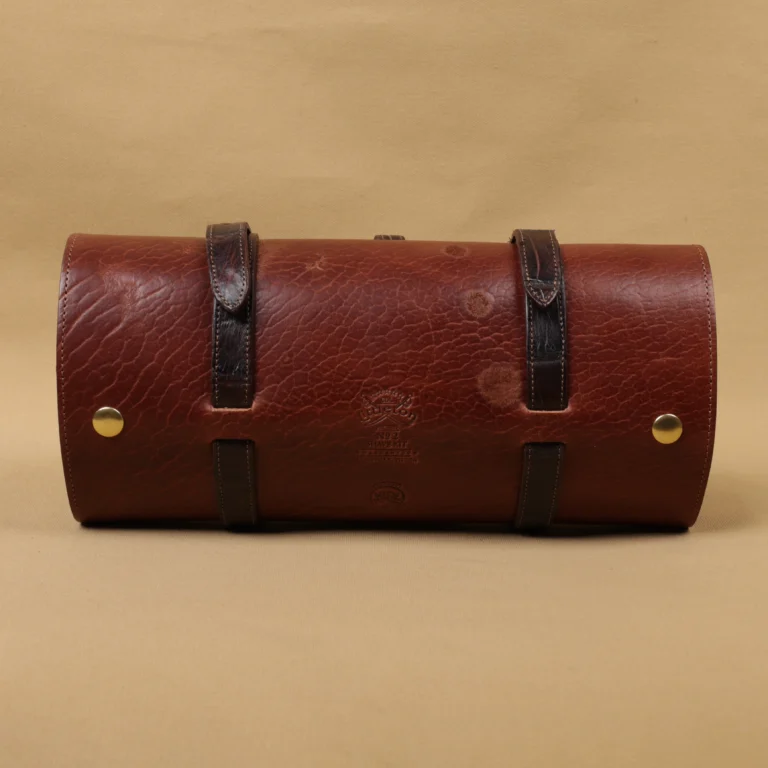 colonel's private stock shave kit with alligator trim showing the back side