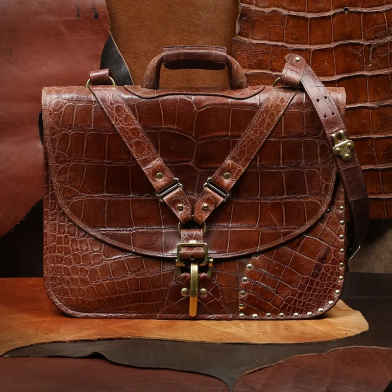 front view of the all american alligator commander briefcase