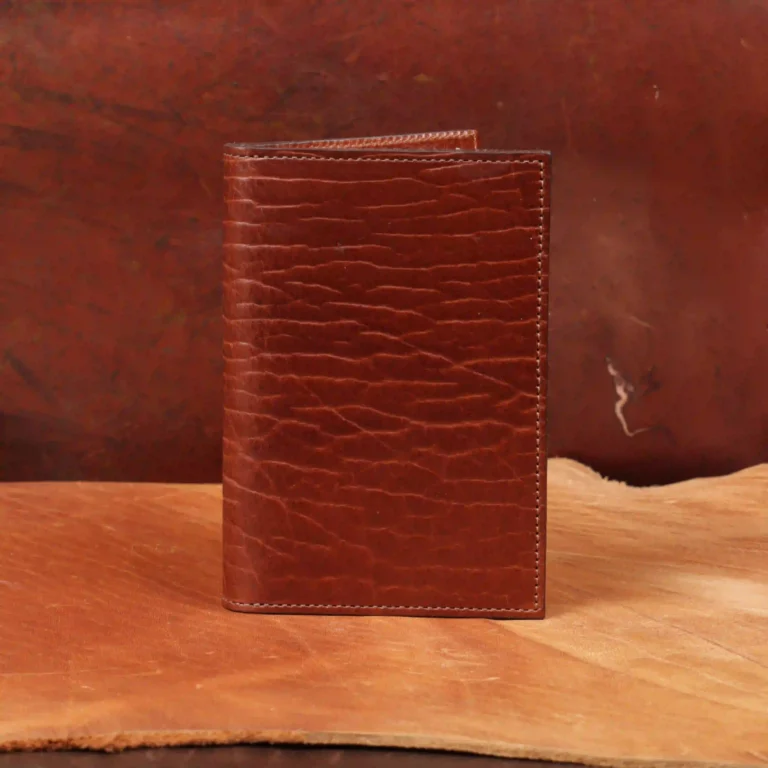 leather pocket journal with unique leather pattern