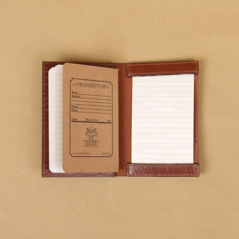 leather pocket journal with unique leather pattern