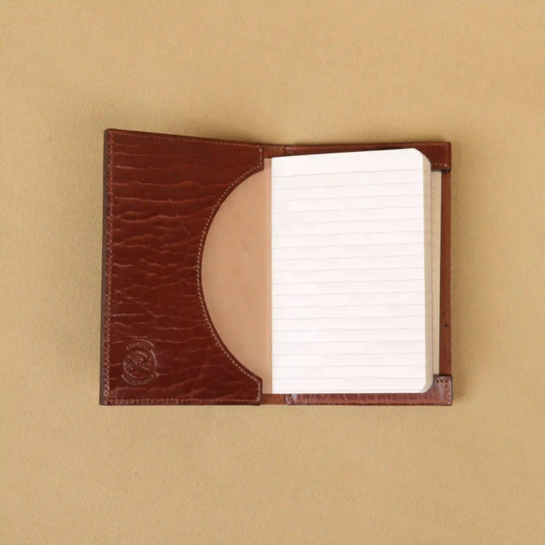 leather pocket journal with unique leather pattern
