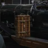 the American Alligator trunk sitting on the sidebar of a classic bentley