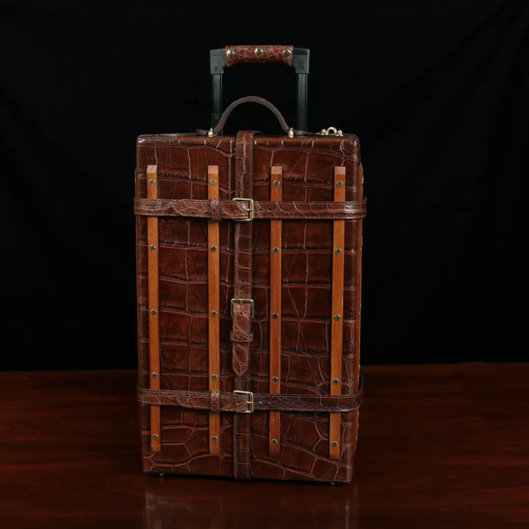 front view of the American Alligator travel trunk