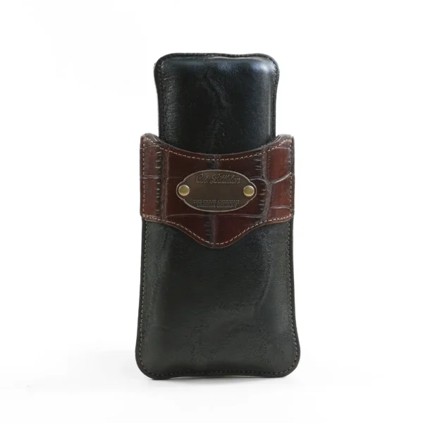 Branded Leather Cigar Case – American Steerhide & American Alligator -001
