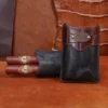 Branded Leather Cigar Case - American Steerhide & American Alligator -001