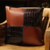 Leather Pillow - American Alligator/American Buffalo