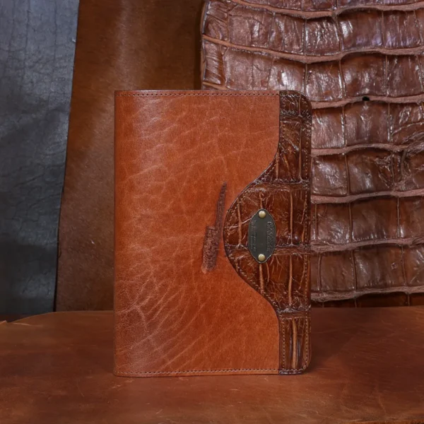 Rugged – Leather Travel Portfolio With Alligator Trim – Private Stock