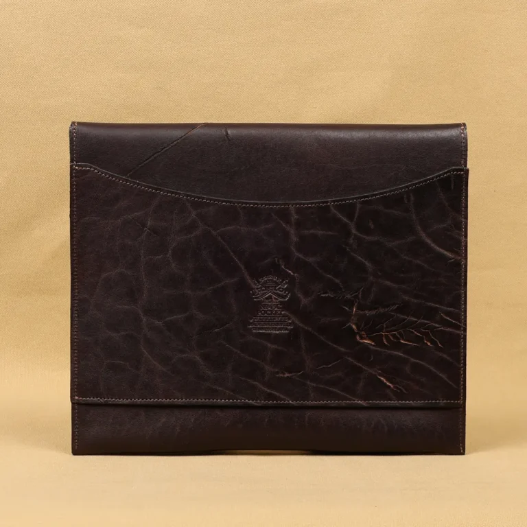 leather conceal carry pouch made of rugged american buffalo leather - back view