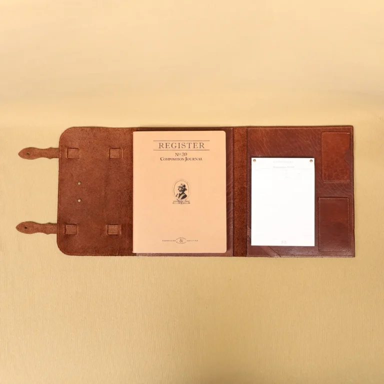rugged leather no 33 notebook in colonels private stock collection - open view