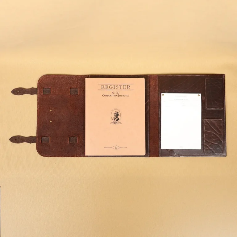 rugged leather no 33 notebook in colonels private stock collection - open view