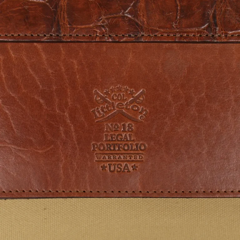 Rugged leather portfolio showing from colonel private stock collection