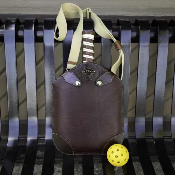No. 1 Pickleball Paddle Case-American Steerhide/American Buffalo Trim