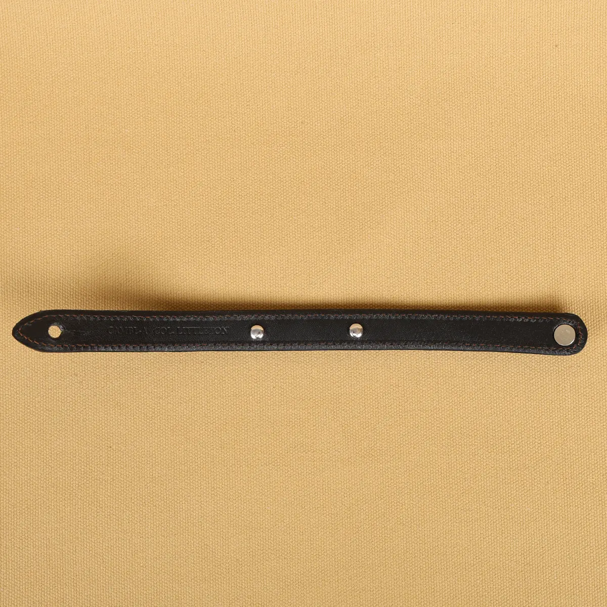 View larger image of Black American Alligator camp bracelet in Colonel's Private Stock showing the back