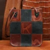 Leather Steeplechase tote - colonel's private stock - front view