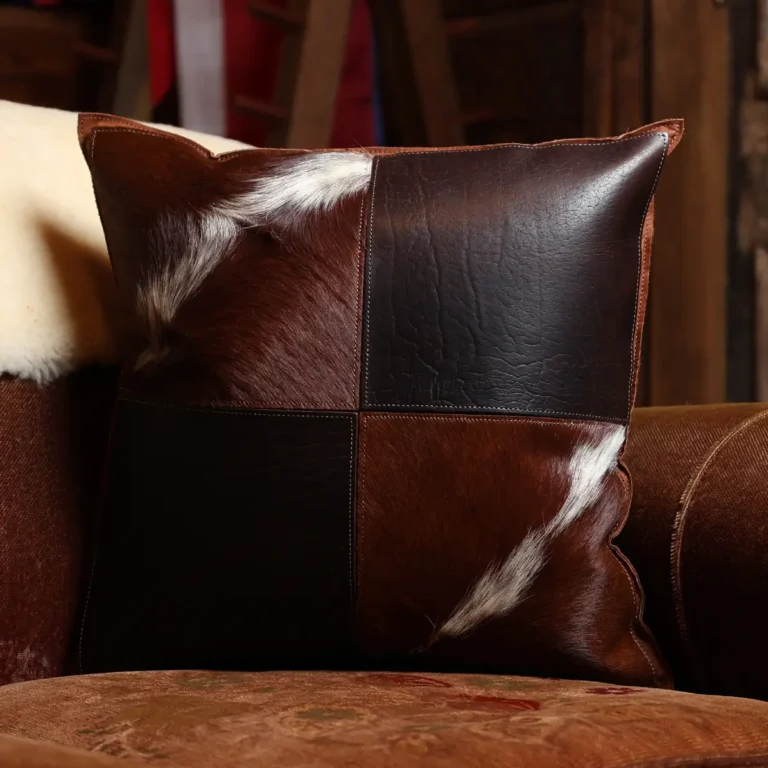 tobacco brown and hair on hide pillow