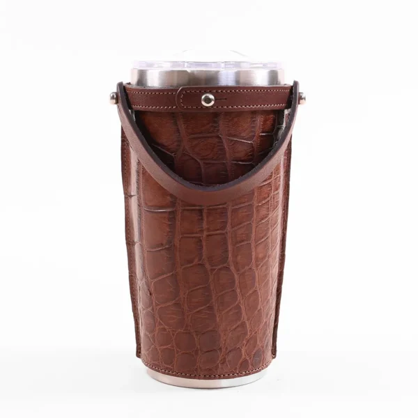 No. 20 Tumbler Sleeve Set – American Alligator with Steerhide Trim – 001