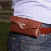 No. 48 Large - Leather Phone Holster - Vintage Brown