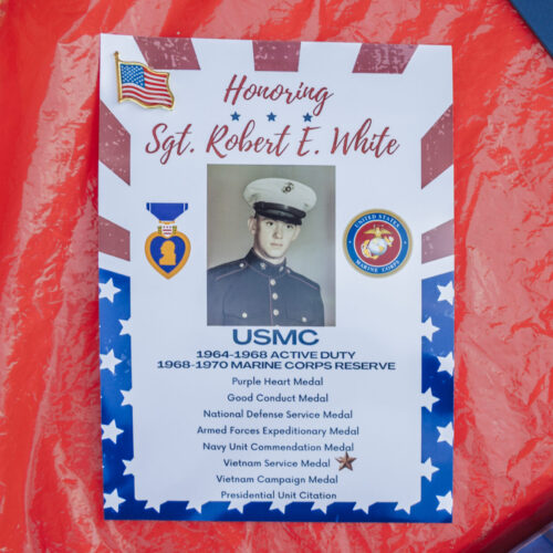 Flyer honoring Sgt. Robert E. White.
