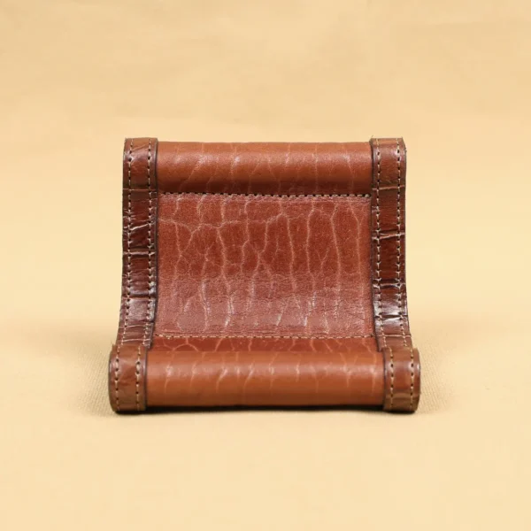 Leather Business Card Holder/Phone Stand – Private Stock