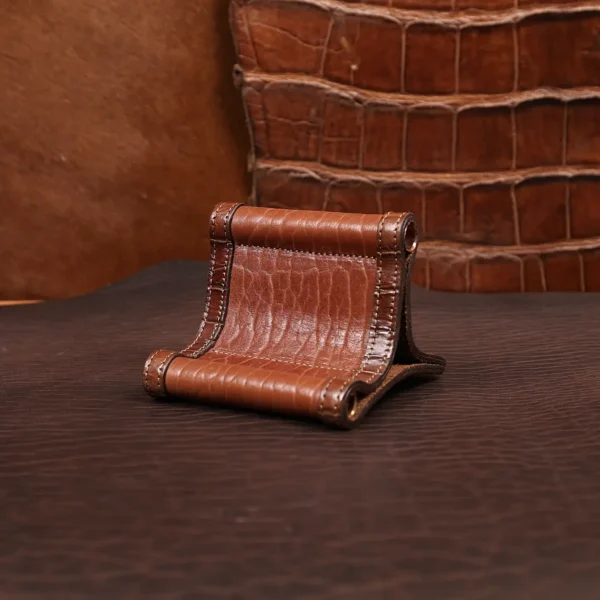 Leather Business Card Holder/Phone Stand – Private Stock