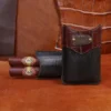 Branded Leather Cigar Case - American Steerhide & American Alligator - 002