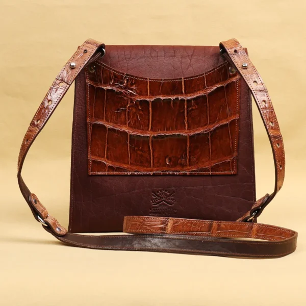 No. 22B Derby Crossbody Purse in Burgundy American Buffalo– Private Stock