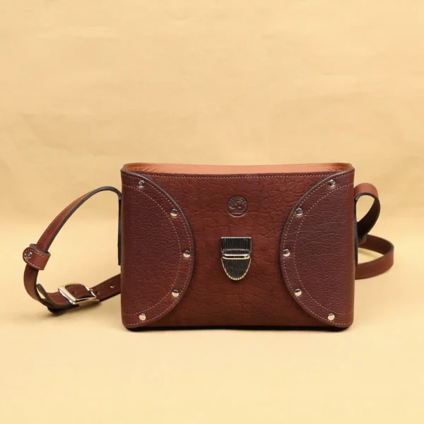 Oakley Crossbody Box Purse in Burgundy Buffalo – Private Stock