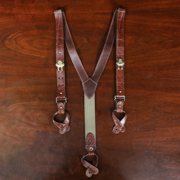No. 3 American Alligator Interchangeable Button/Snap Hook Suspenders – 002