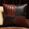Leather Pillow - American Alligator/American Buffalo